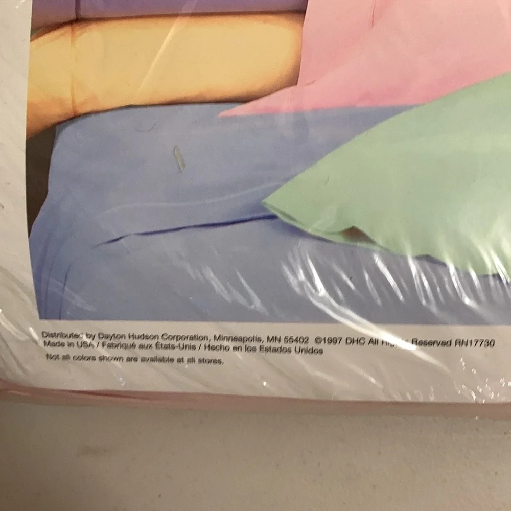 Vintage 1997 Passion Pastels Pink Twin Sheet Set New Sherbert Dayton Hudson Co.